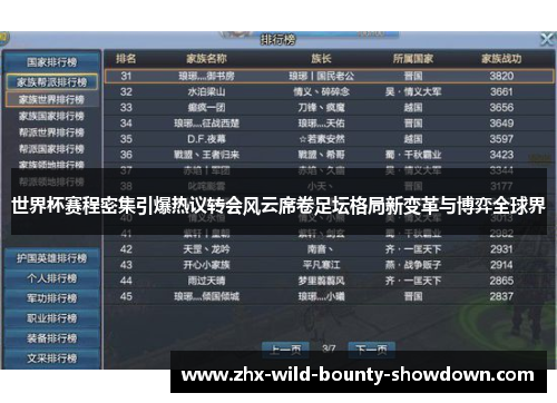世界杯赛程密集引爆热议转会风云席卷足坛格局新变革与博弈全球界